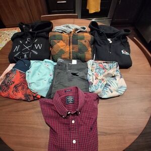 Abercrombie & Fitch Red and Black Check Stretch Shirt